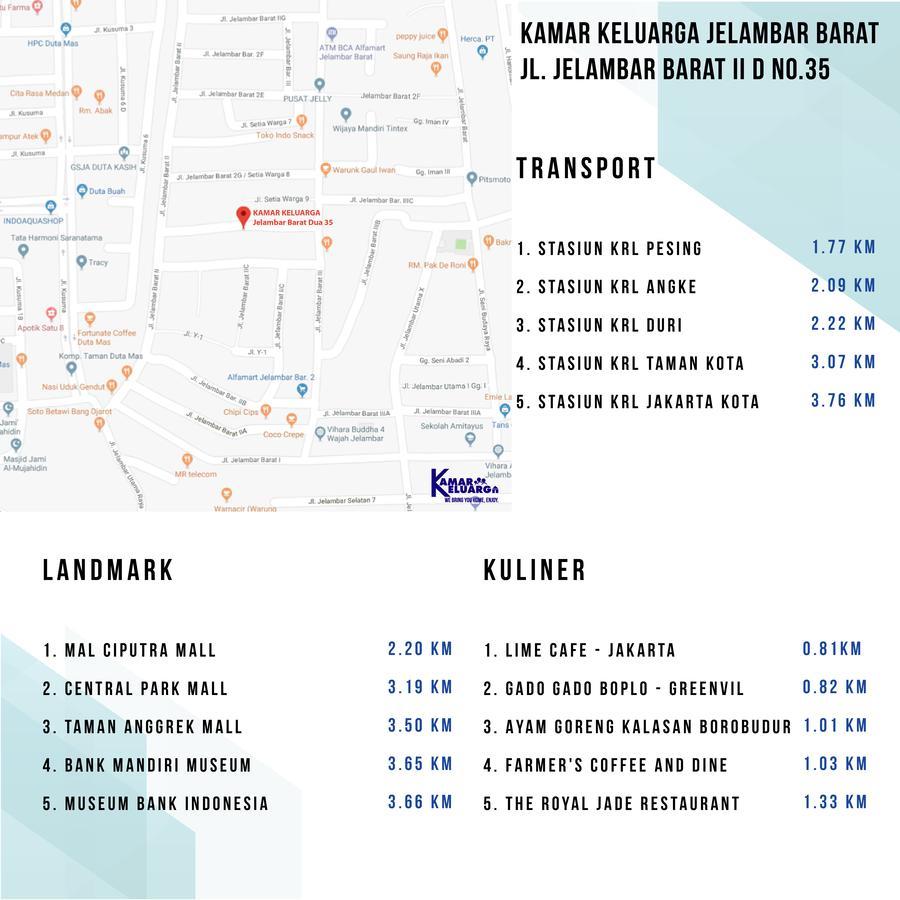 Kamar Keluarga Jelambar Barat Dua Hotel Jakarta Eksteriør billede